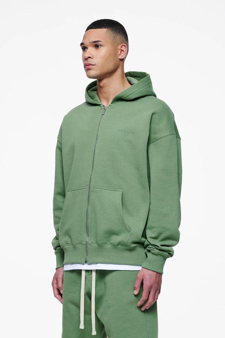 Pegador Logo Oversized Sweat Jacket Vintage Washed Cypress Green Gum Weihnachtsangebot