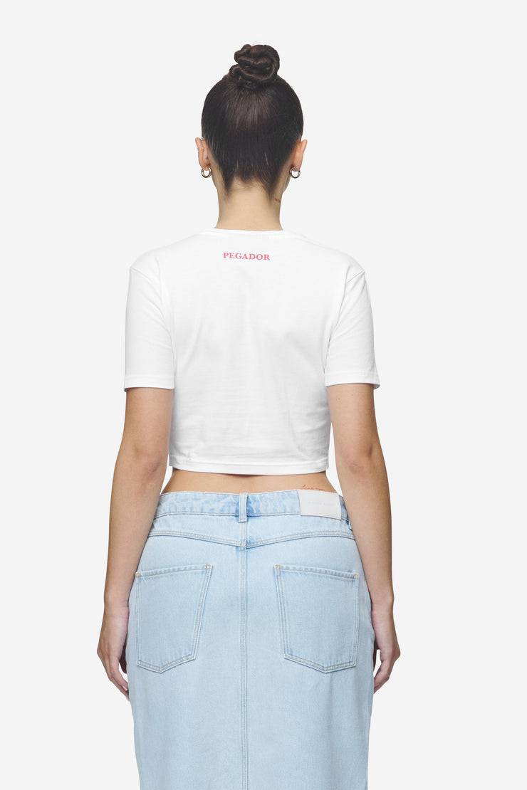 Pegador Reyna Cropped Baby Tee White Online Outlet