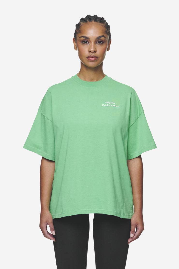 Pegador Yebra Heavy Oversized Tee Washed Peppermint Green Große Rabatte