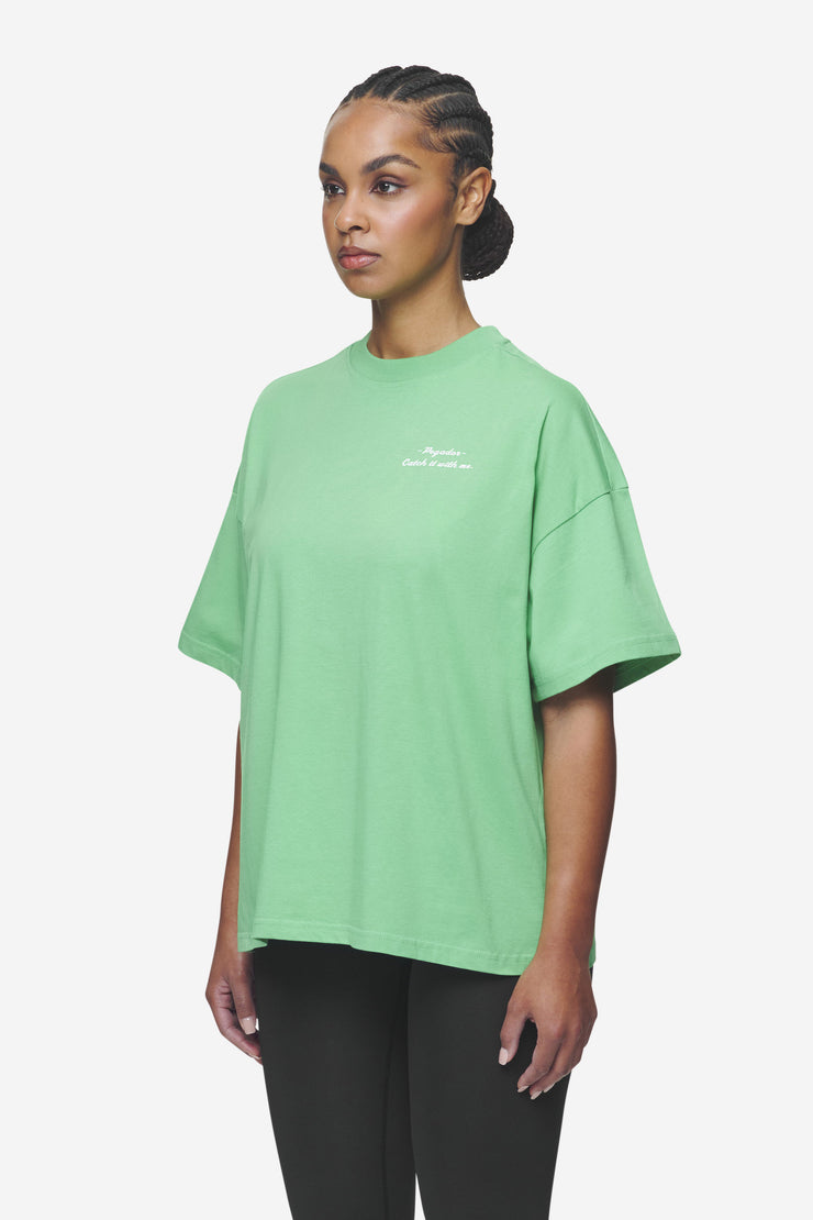 Pegador Yebra Heavy Oversized Tee Washed Peppermint Green Große Rabatte