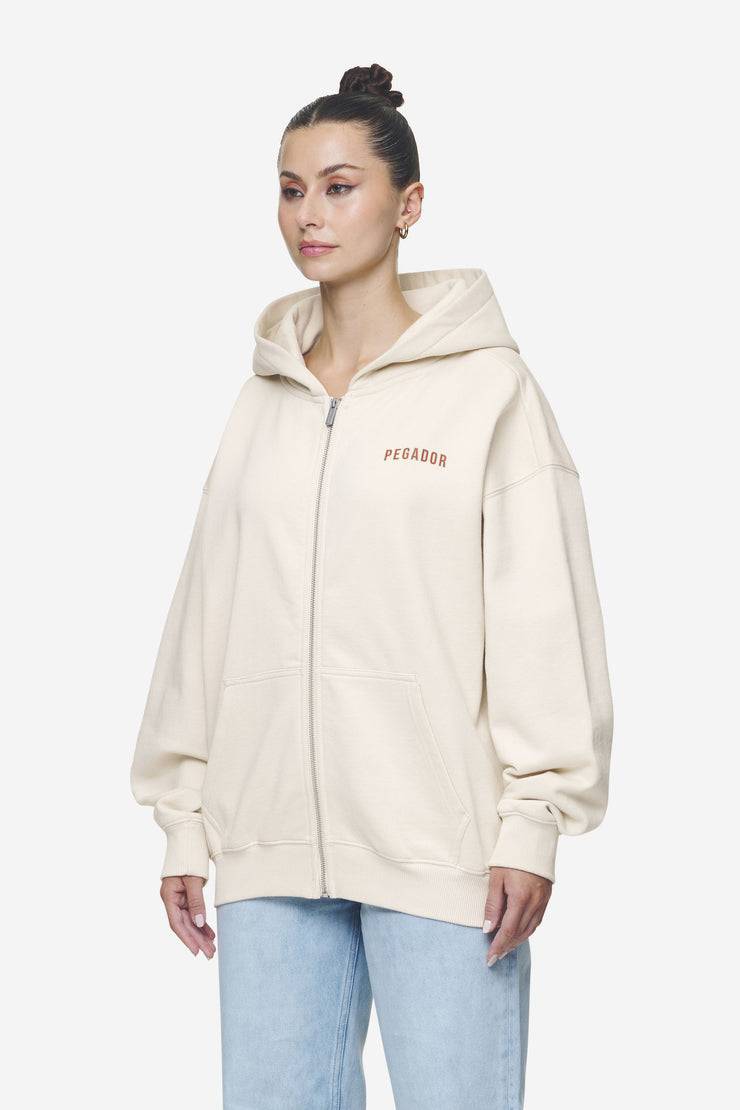 Pegador Balari Oversized Sweat Jacket Washed Coast Sand Saisonale Angebote