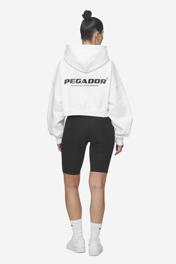 Pegador Lana Logo Cropped Sweat Jacket White Black Tägliche Deals