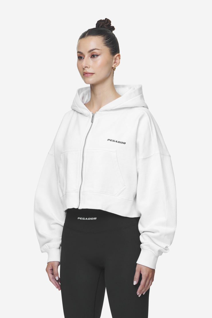 Pegador Lana Logo Cropped Sweat Jacket White Black Tägliche Deals