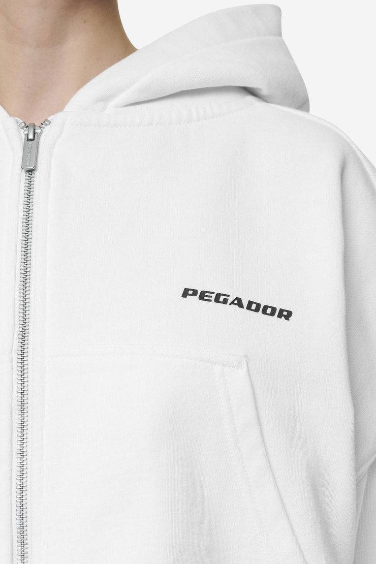 Pegador Lana Logo Cropped Sweat Jacket White Black Tägliche Deals
