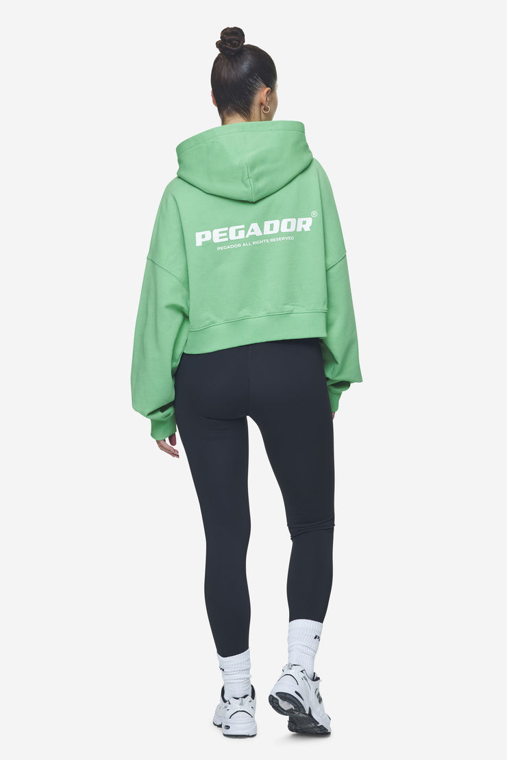 Pegador Lana Logo Cropped Sweat Jacket Washed Peppermint Green White Sonderangebote