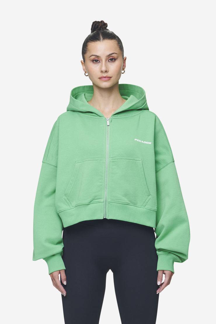 Pegador Lana Logo Cropped Sweat Jacket Washed Peppermint Green White Sonderangebote