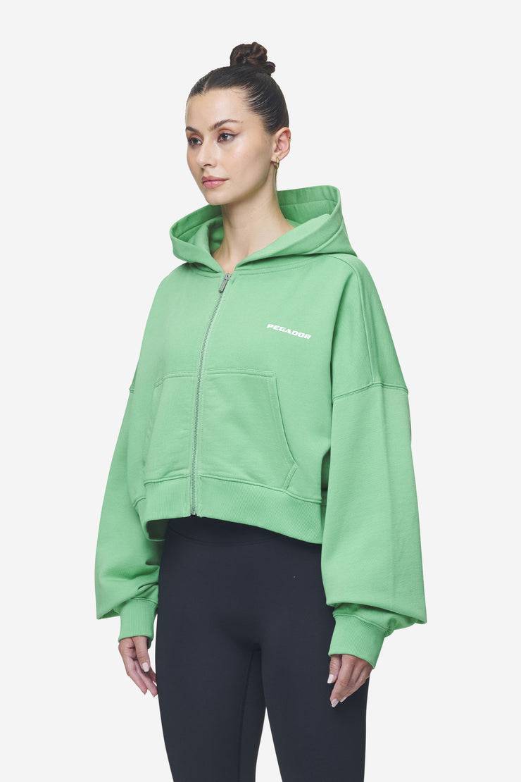 Pegador Lana Logo Cropped Sweat Jacket Washed Peppermint Green White Sonderangebote