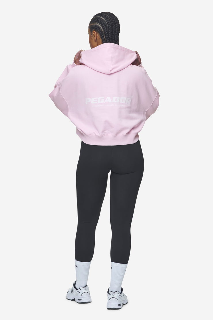 Pegador Luna Logo Oversized Cropped Hoodie Washed Bubblegum White Riesige Ersparnisse