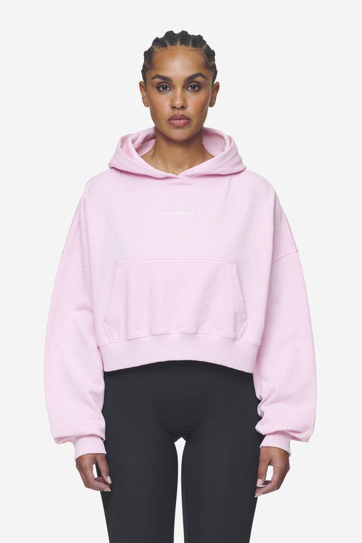 Pegador Luna Logo Oversized Cropped Hoodie Washed Bubblegum White Riesige Ersparnisse