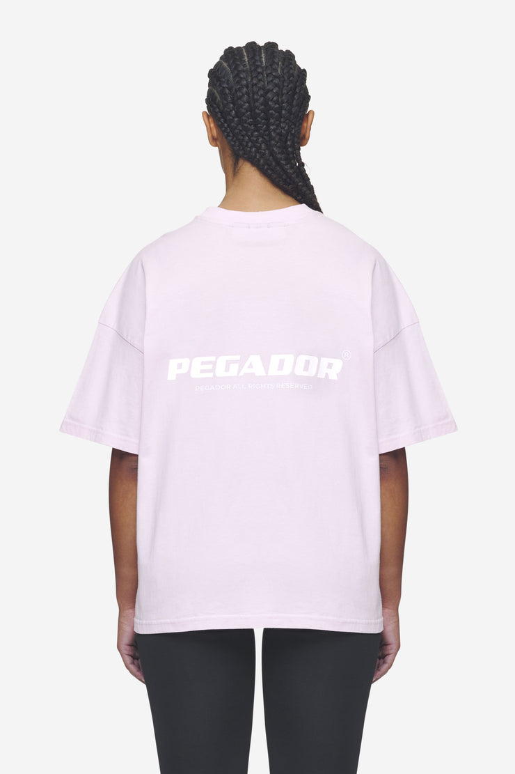 Pegador Arendal Logo Heavy Oversized Tee Washed Bubblegum White VIP-Rabatte