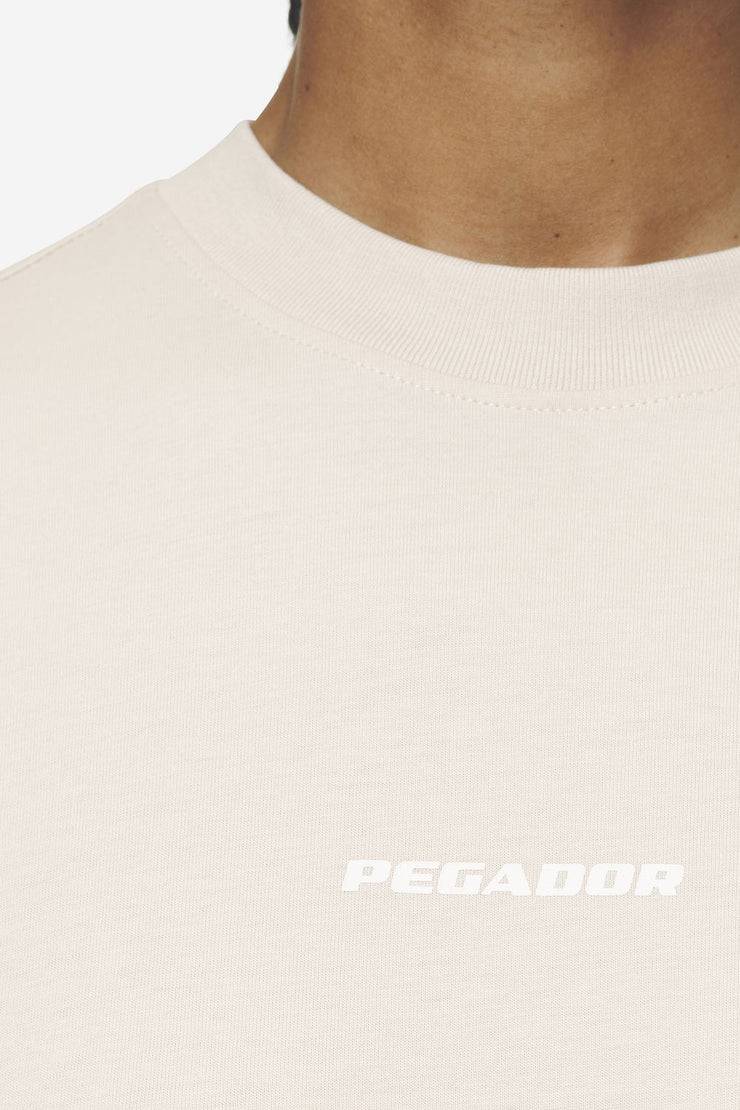 Pegador Arendal Logo Heavy Oversized Tee Washed Coast Sand White Tiefpreis