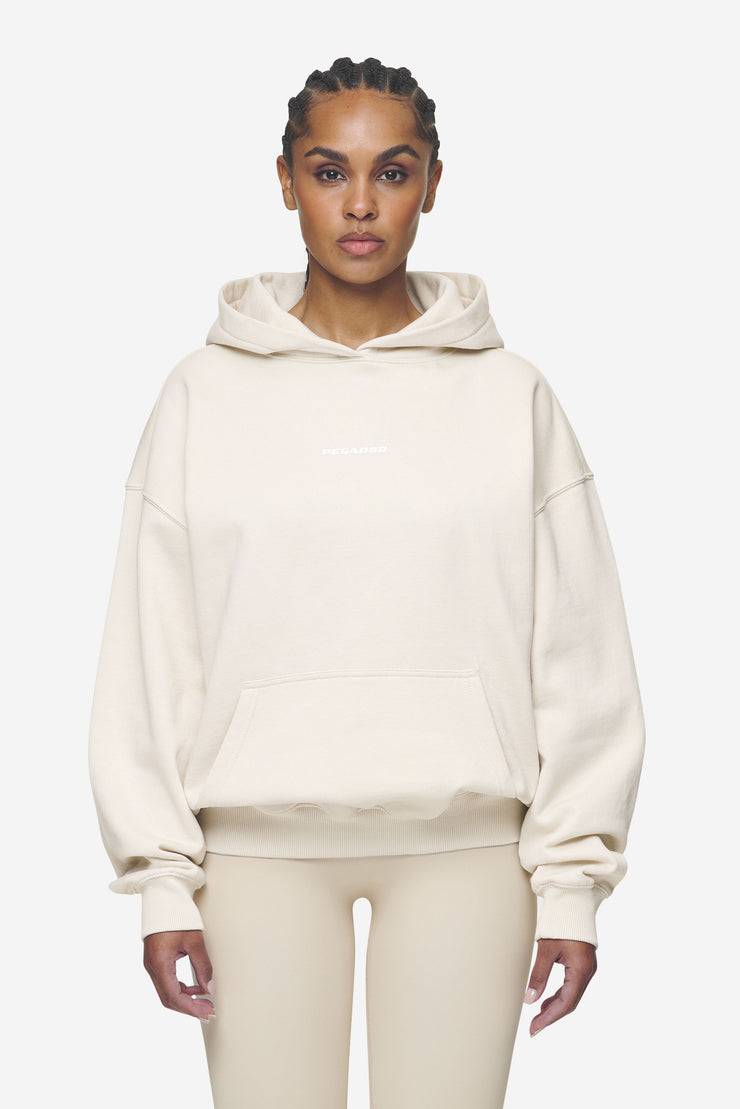 Pegador Clarita Logo Oversized Hoodie Washed Coast Sand White Gum Bis zu 65% Rabatt