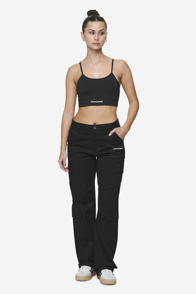 Pegador Lia Wide Cargo Pants Black Rabatte dieses Monats
