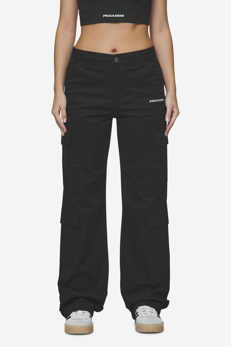 Pegador Lia Wide Cargo Pants Black Rabatte dieses Monats