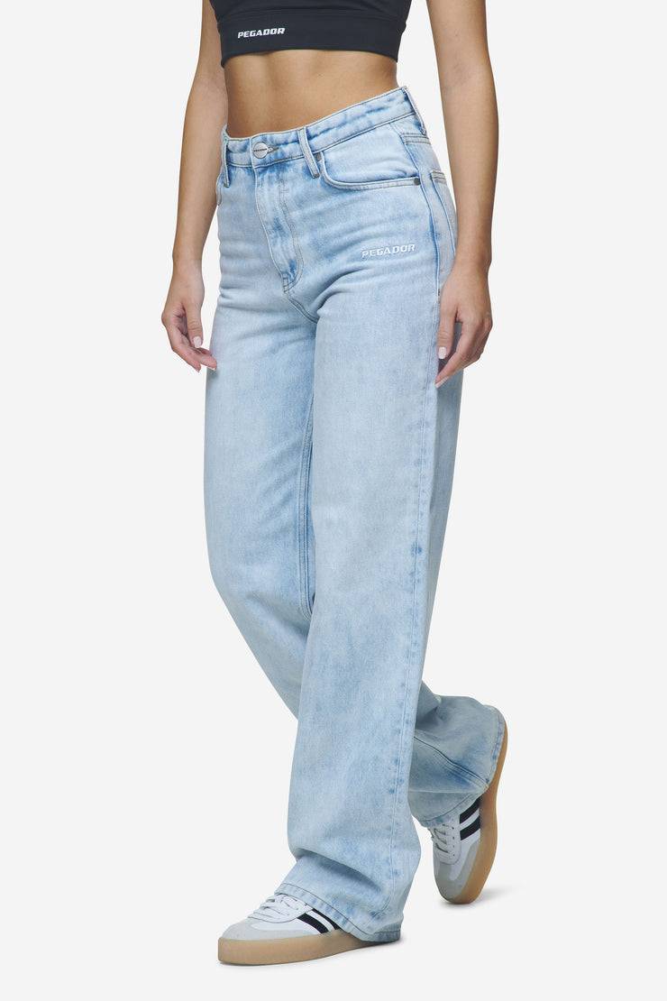 Pegador Lora Wide Leg Jeans Washed Light Blue Outlet