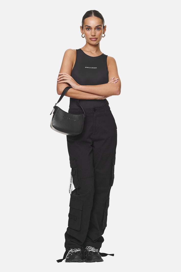 Pegador Mona Logo Faux Leather Handbag Black Fabrikverkauf