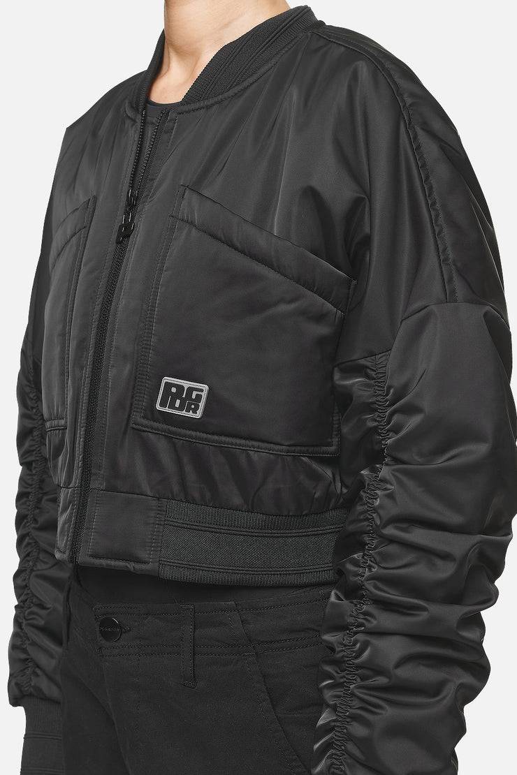 Pegador Laura Cropped Ruffed Oversized Jacket Black Fabrik Onlineshop