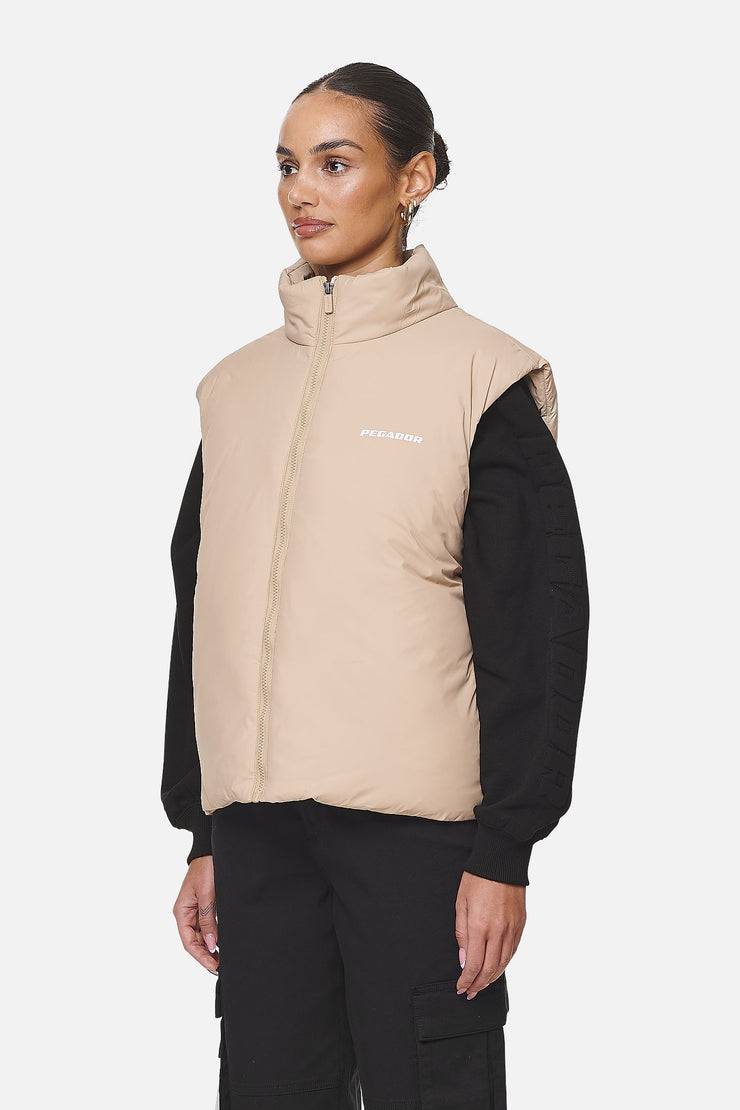 Pegador Wilton Cropped Oversized Vest Safari Sand Rabatt