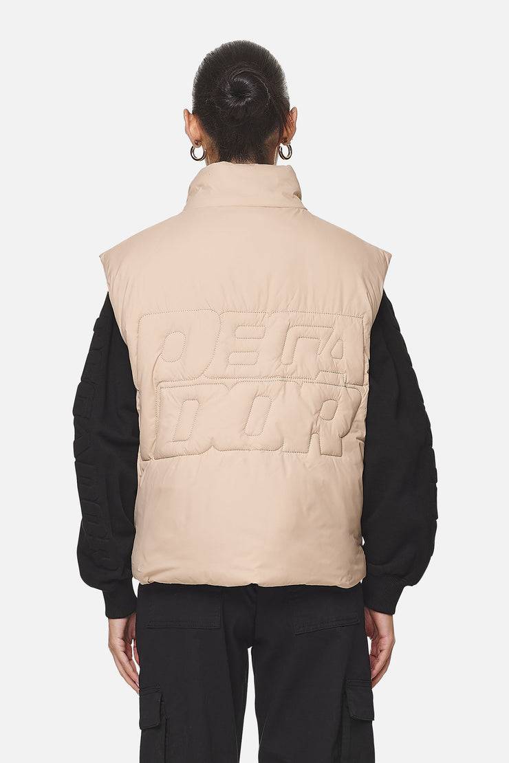 Pegador Wilton Cropped Oversized Vest Safari Sand Rabatt