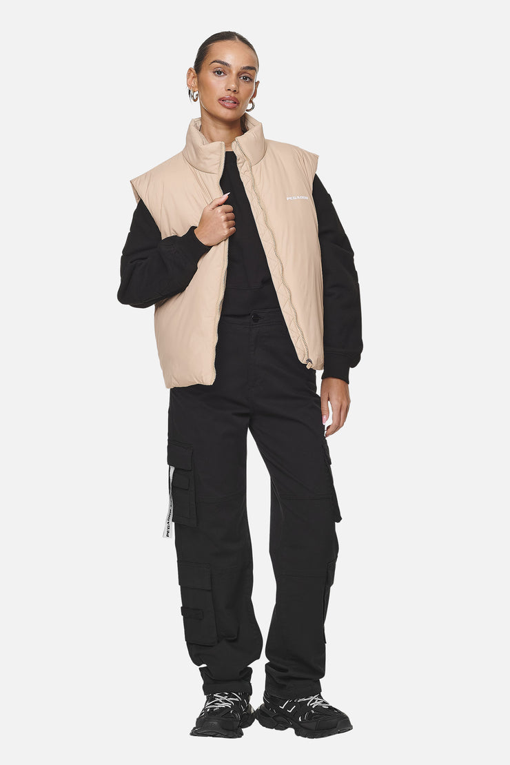 Pegador Wilton Cropped Oversized Vest Safari Sand Rabatt
