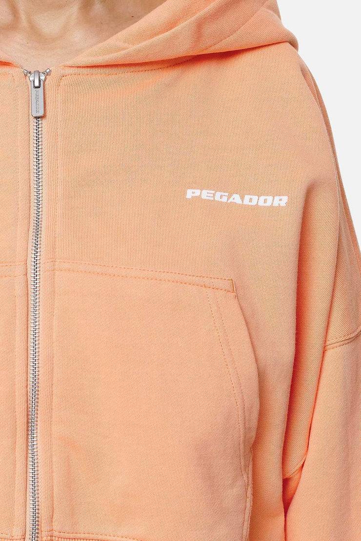Pegador Marla Cropped Zip Hoodie Washed Apricot White Gum Exklusivangebot