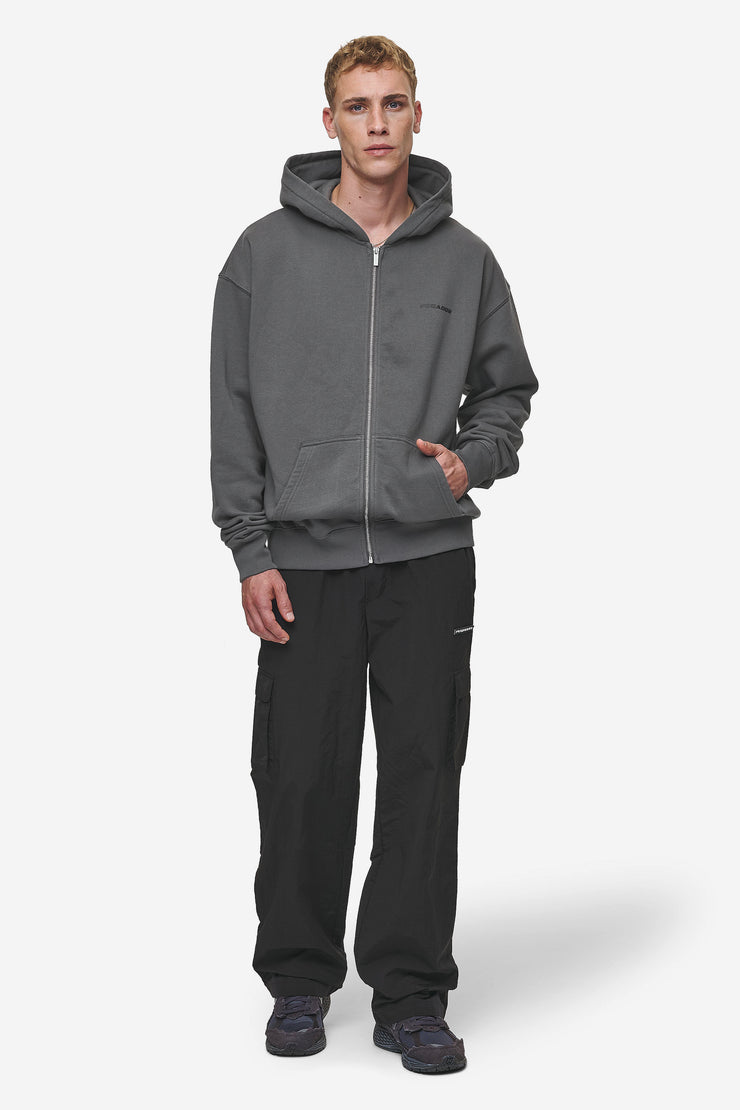 Pegador Colne Logo Oversized Sweat Jacket Washed Anthracite Black Top Angebot