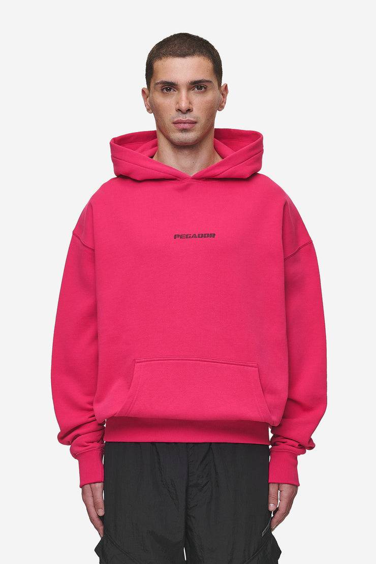 Pegador Colne Logo Oversized Hoodie Washed Virtual Pink Black Neueste Mode