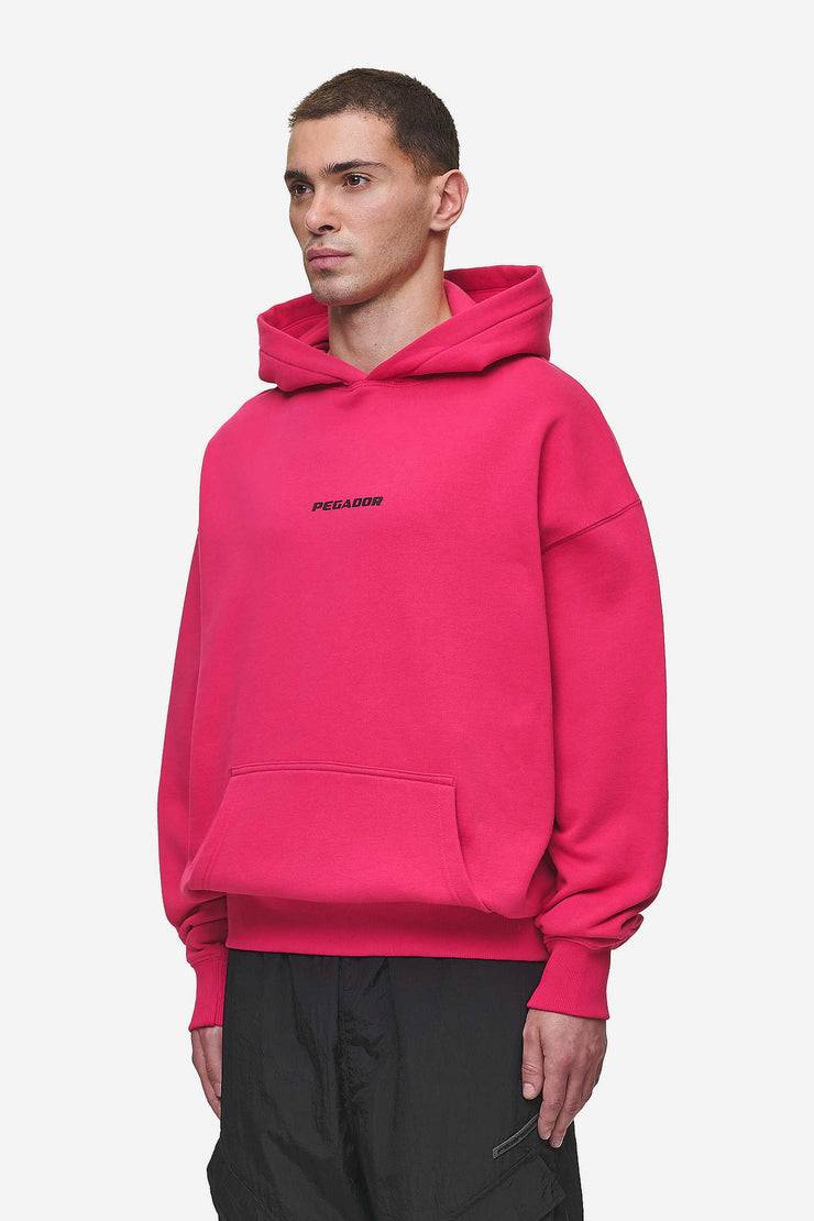 Pegador Colne Logo Oversized Hoodie Washed Virtual Pink Black Neueste Mode