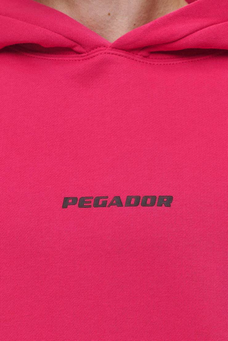 Pegador Colne Logo Oversized Hoodie Washed Virtual Pink Black Neueste Mode