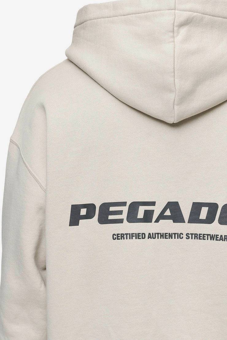 Pegador Colne Logo Oversized Hoodie Washed Light Beige Anthracite Online Outlet