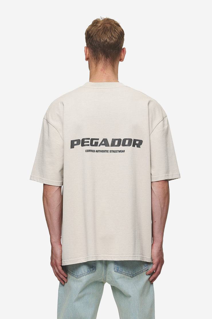Pegador Colne Logo Oversized Tee Washed Light Beige Anthracite Exklusive Angebote