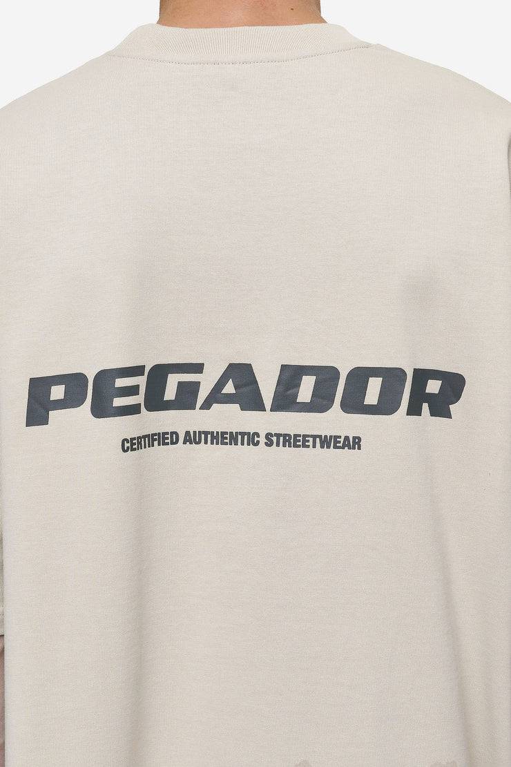 Pegador Colne Logo Oversized Tee Washed Light Beige Anthracite Exklusive Angebote