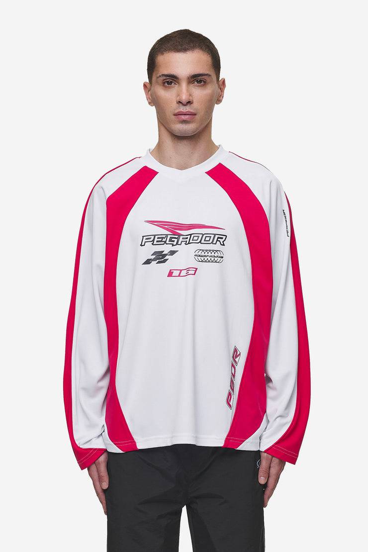 Pegador Mosco Longsleeve Jersey White Virtual Pink Große Rabatte