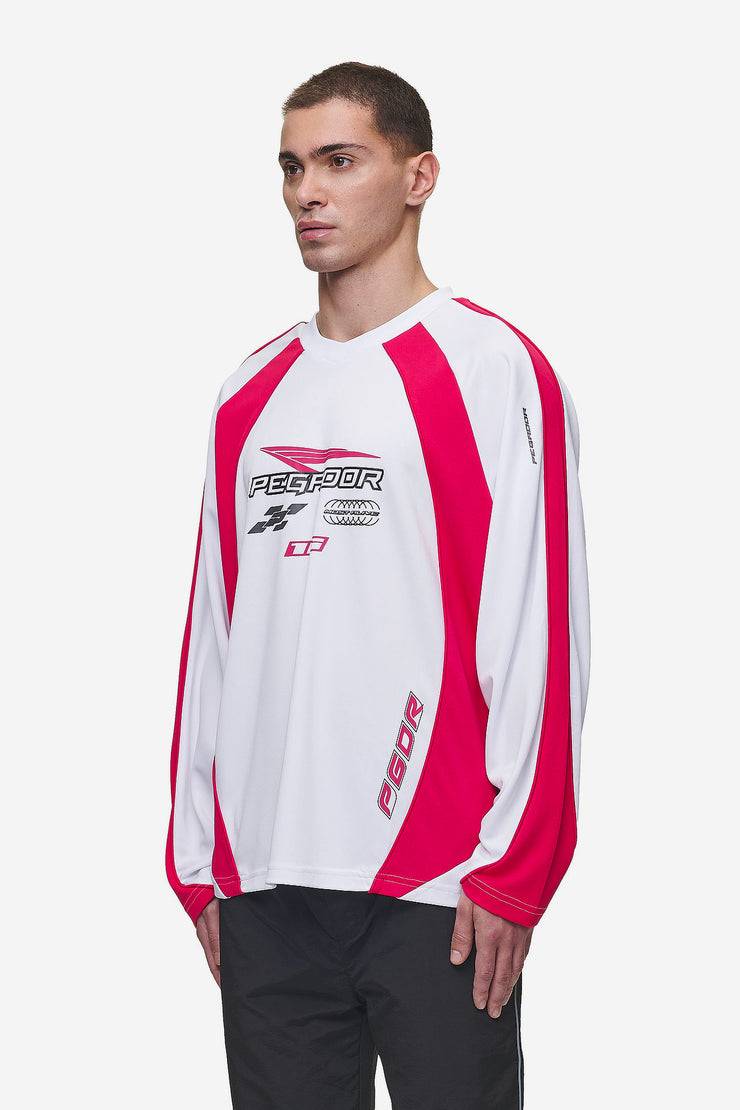 Pegador Mosco Longsleeve Jersey White Virtual Pink Große Rabatte