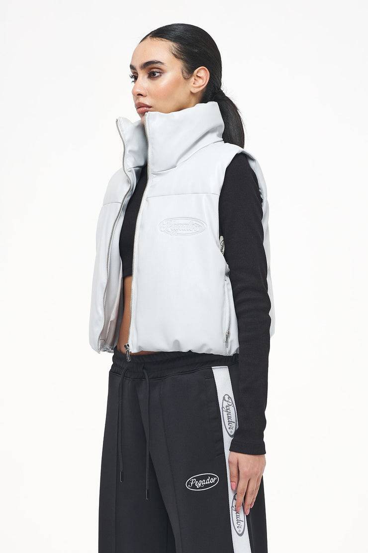 Pegador Zito Cropped Faux Leather Vest Quiet Gray Begrenzt auf 3 Tage
