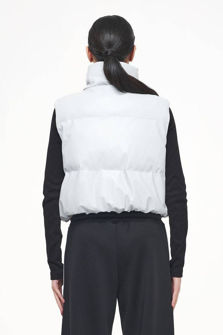 Pegador Zito Cropped Faux Leather Vest Quiet Gray Begrenzt auf 3 Tage