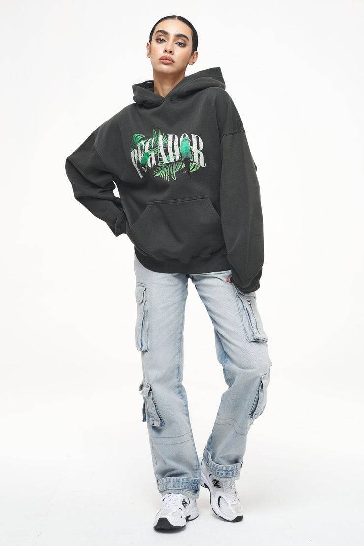Pegador Palm Oversized Hoodie Vintage Washed Iron Grey Black Friday Preise