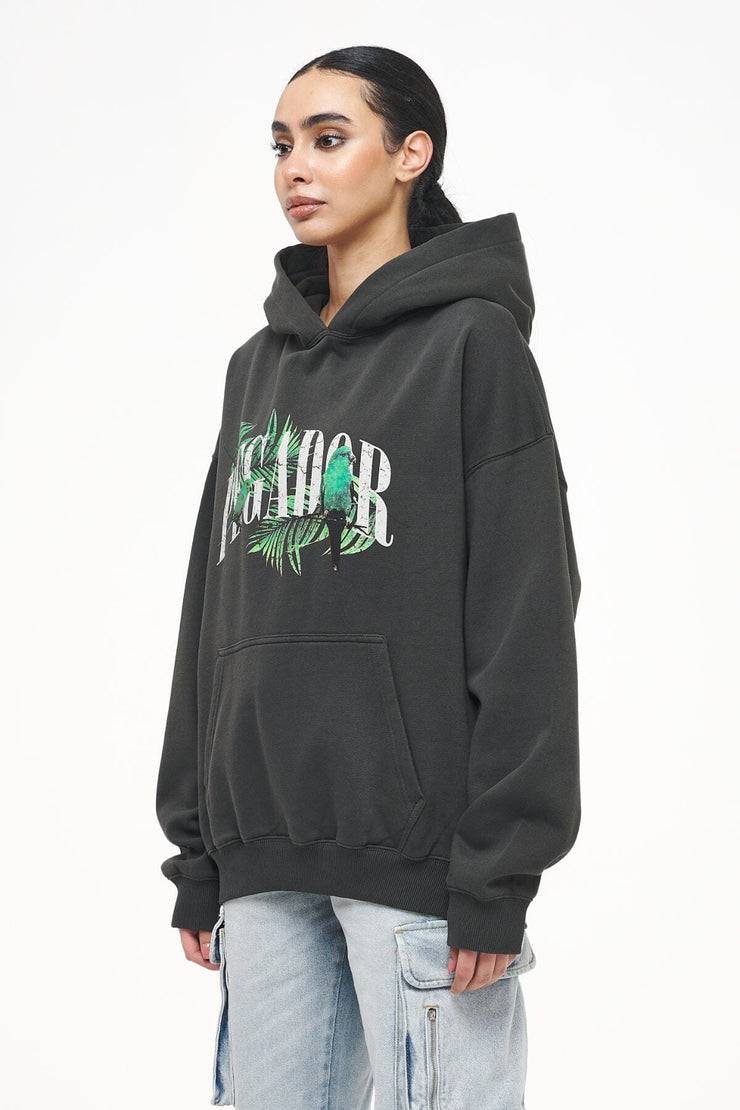 Pegador Palm Oversized Hoodie Vintage Washed Iron Grey Black Friday Preise