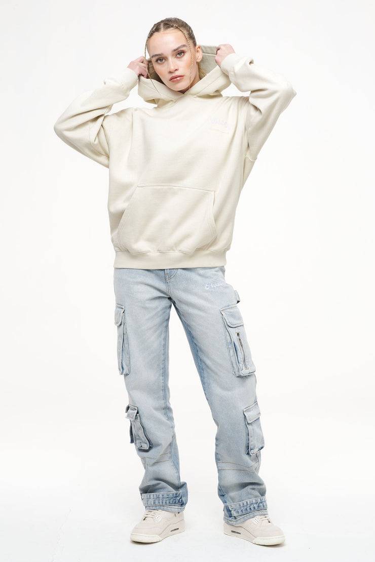 Pegador Lola Oversized Hoodie Vintage Washed Angels Cream Im Verkauf