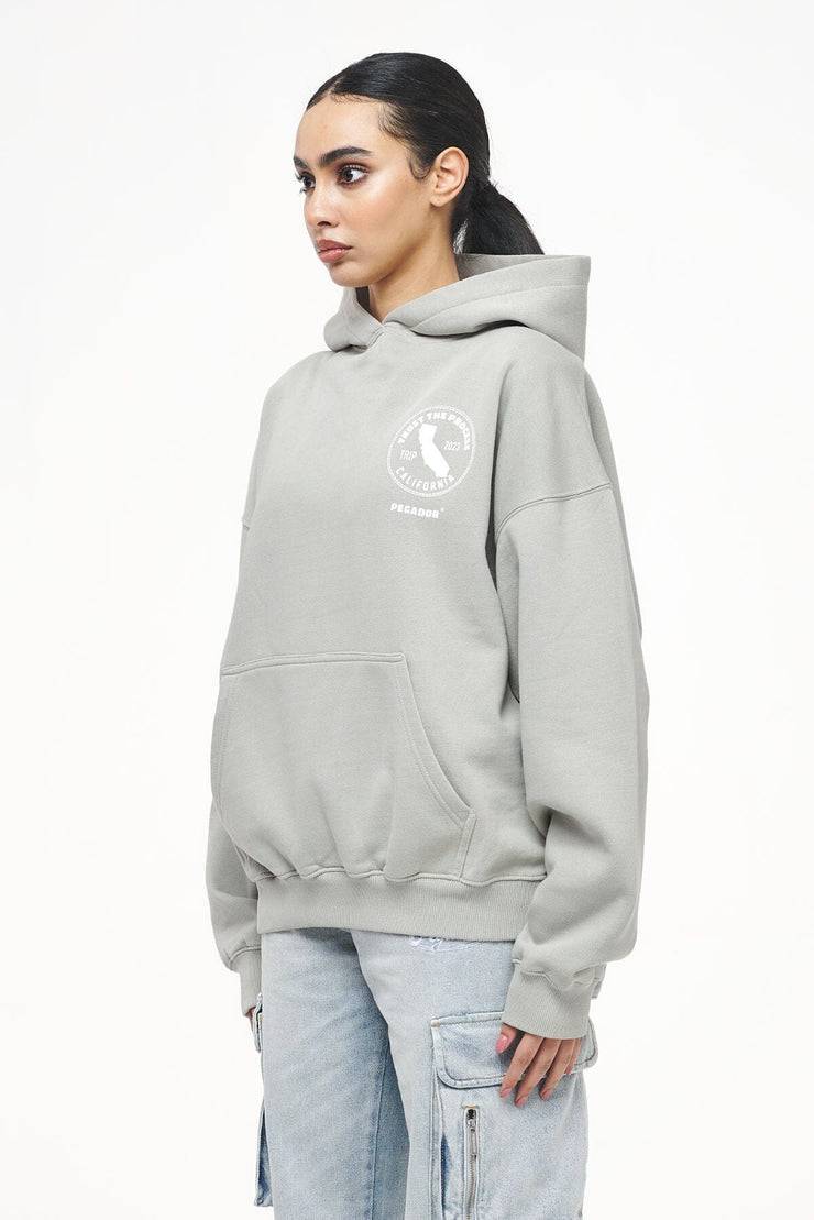 Pegador Jay Oversized Hoodie Vintage Washed Quiet Gray Online