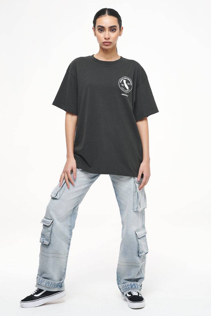 Pegador Jay Oversized Tee Vintage Washed Iron Grey Outlet