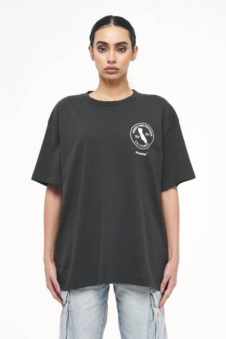 Pegador Jay Oversized Tee Vintage Washed Iron Grey Outlet