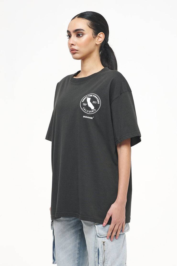 Pegador Jay Oversized Tee Vintage Washed Iron Grey Outlet
