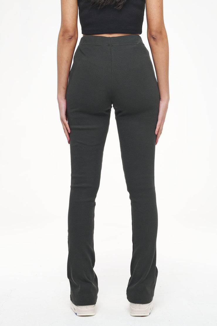Pegador Elida Rib Hip Strap Flared Leggings Vintage Washed Iron Grey im Angebot