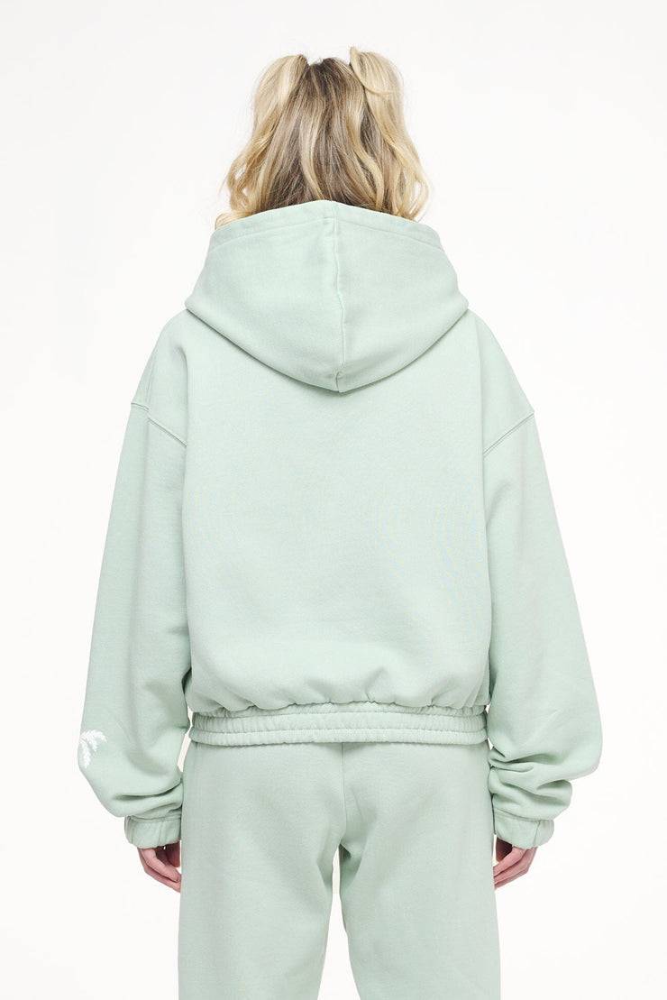 Pegador Hills Cropped Zip Hoodie Vintage Washed Milky Green Meist gekauft
