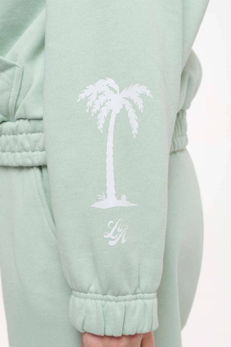 Pegador Hills Cropped Zip Hoodie Vintage Washed Milky Green Meist gekauft
