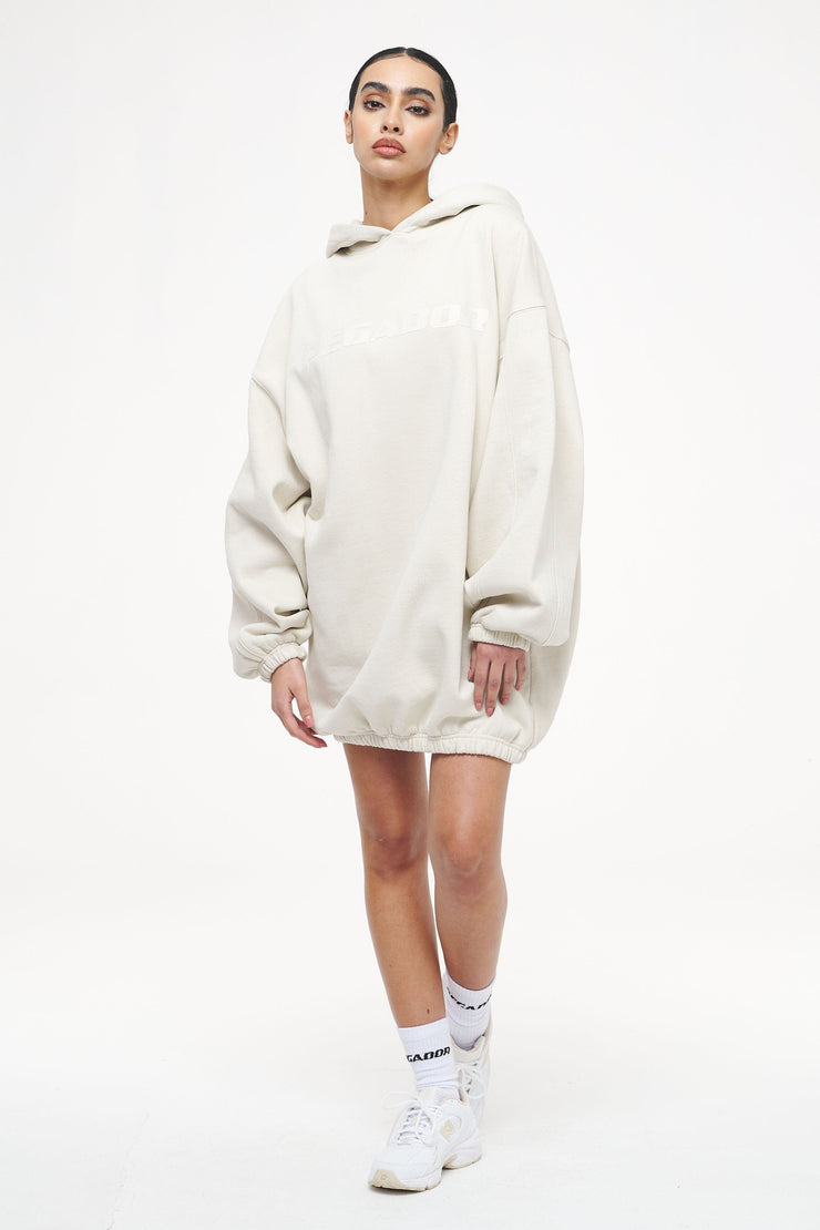 Pegador Lulea Oversized Hoodie Dress Vintage Washed Angels Cream Rabatt