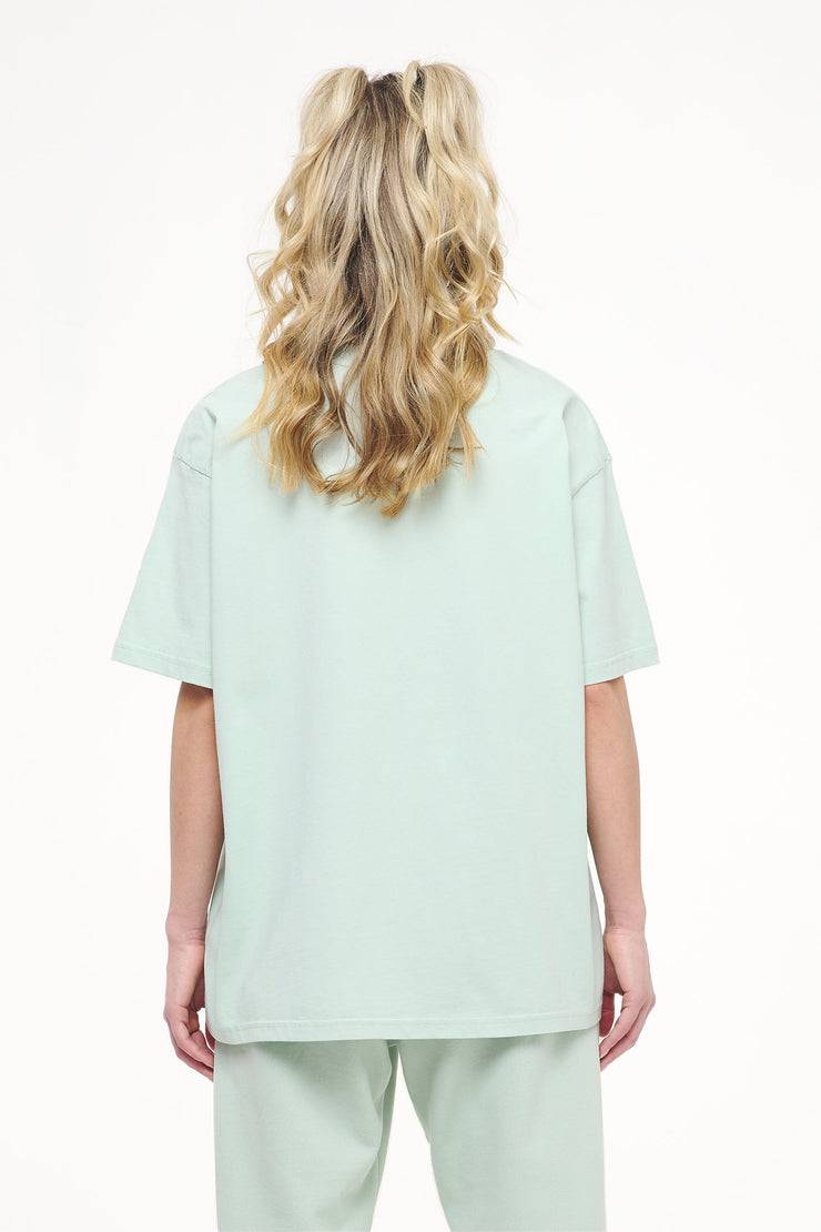 Pegador Beverly Logo Oversized Tee Vintage Washed Milky Green Gum Versandkostenfrei