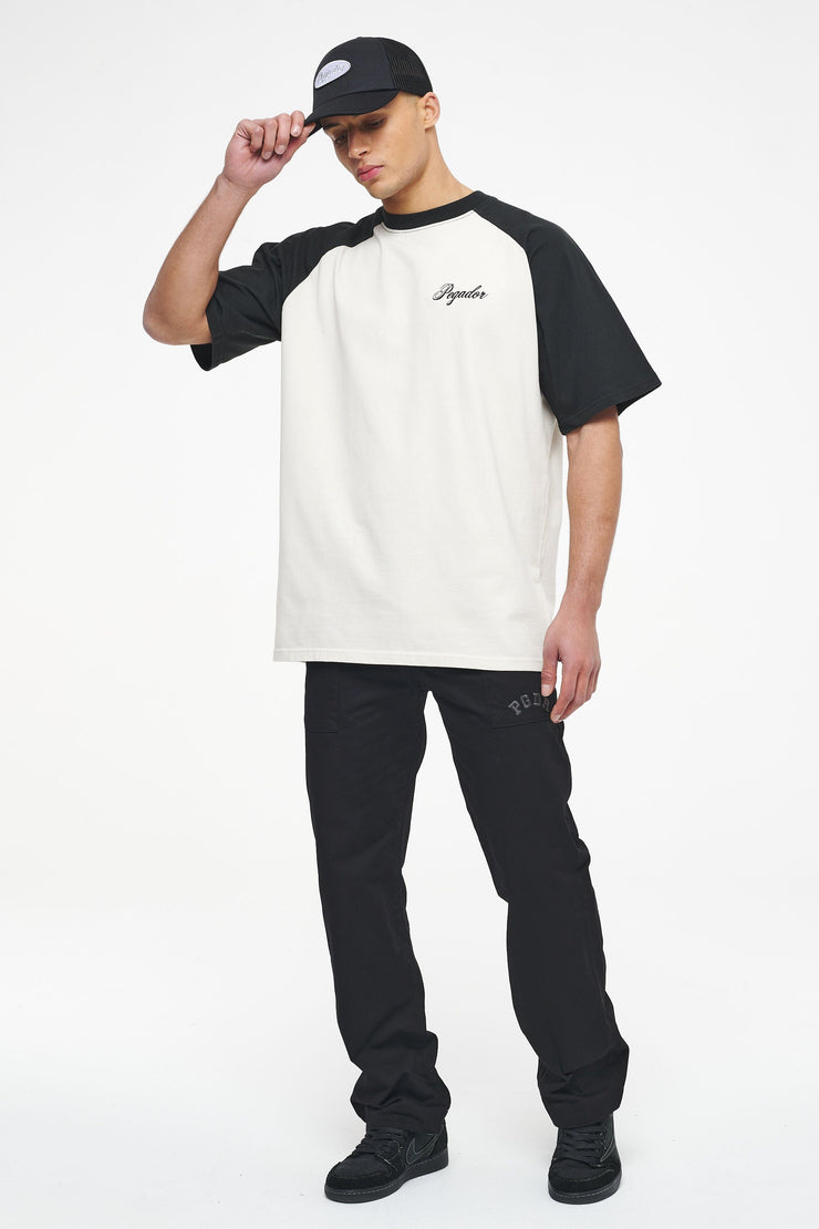 Pegador Hudson Raglan Oversized Tee Vintage Washed Angels Cream Black Ink Saisonschlussverkauf
