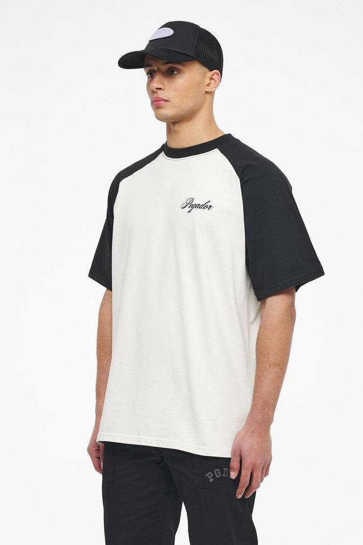 Pegador Hudson Raglan Oversized Tee Vintage Washed Angels Cream Black Ink Saisonschlussverkauf